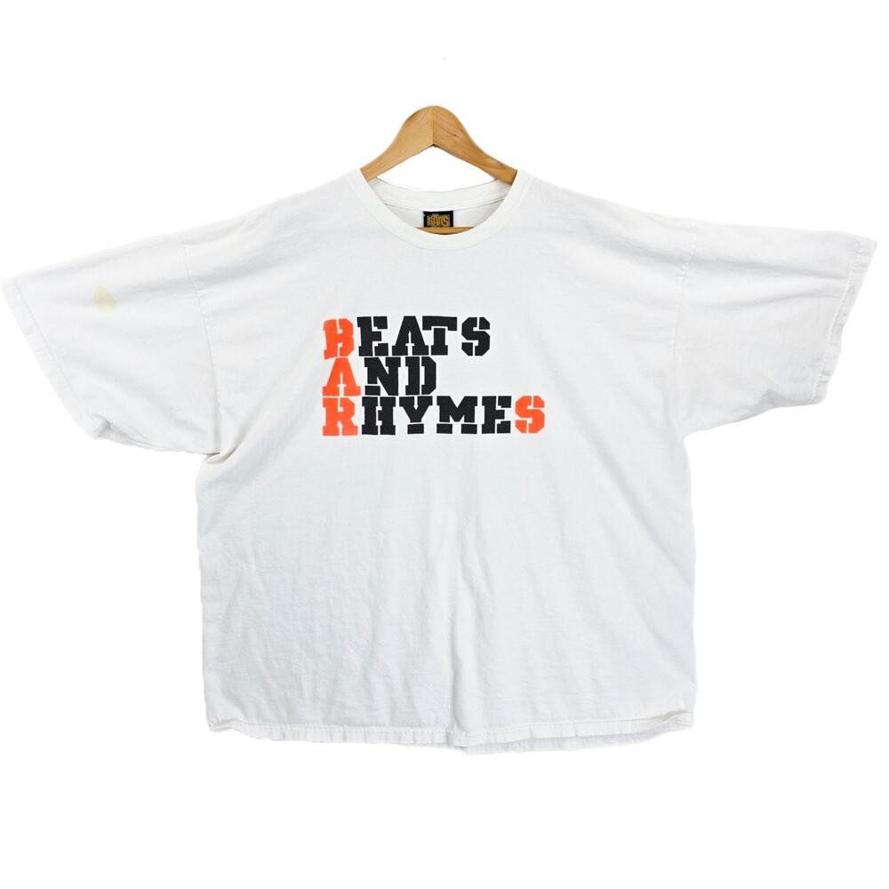 Bars Beats & Rhymes Shirt Mens 3XL White Rap Hip Hop Tee